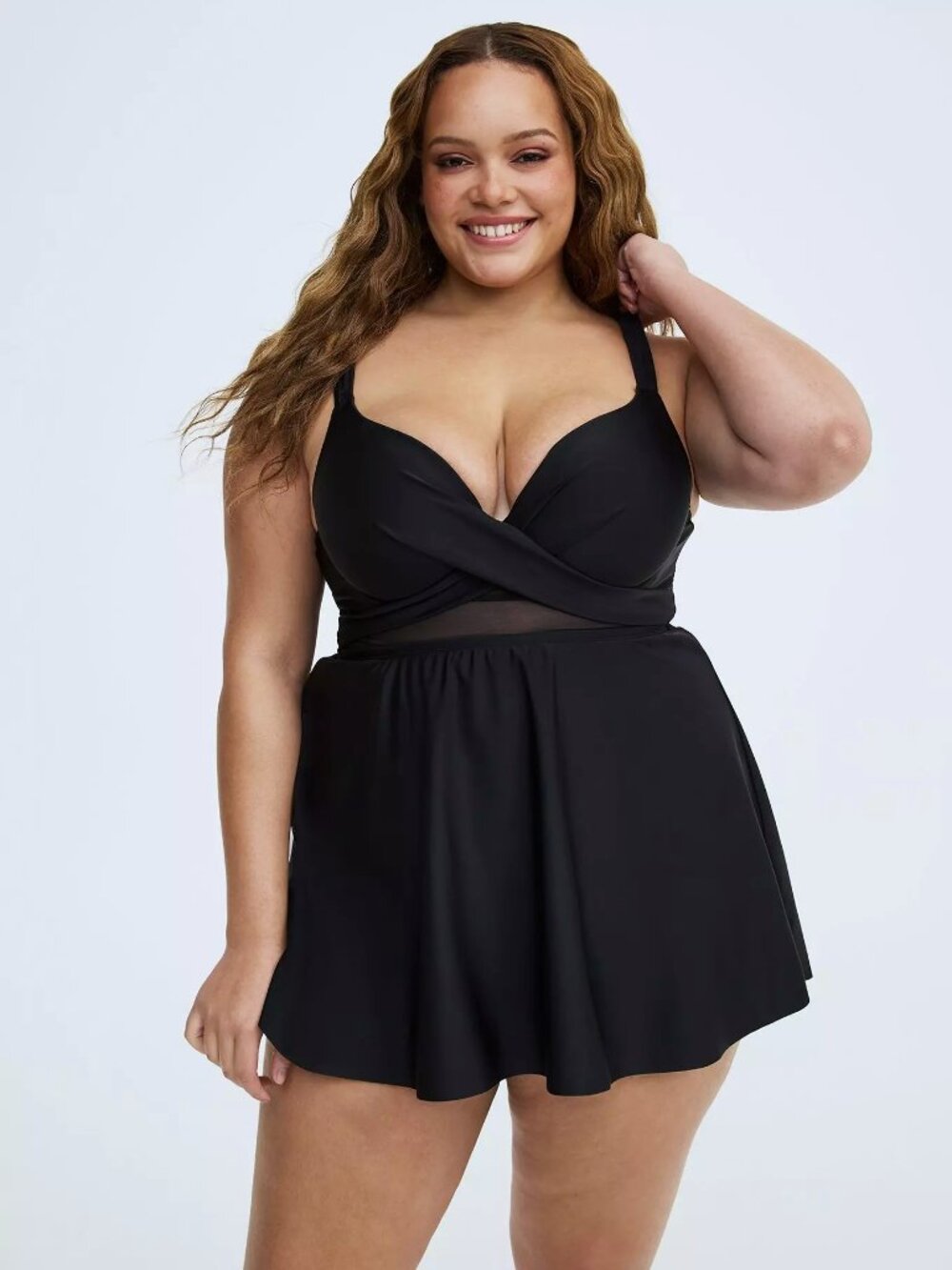 TORRID Underwire Wrap Front Swim Dress with Brief. Plus Size 2-D/DD
